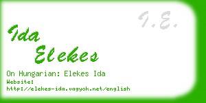 ida elekes business card